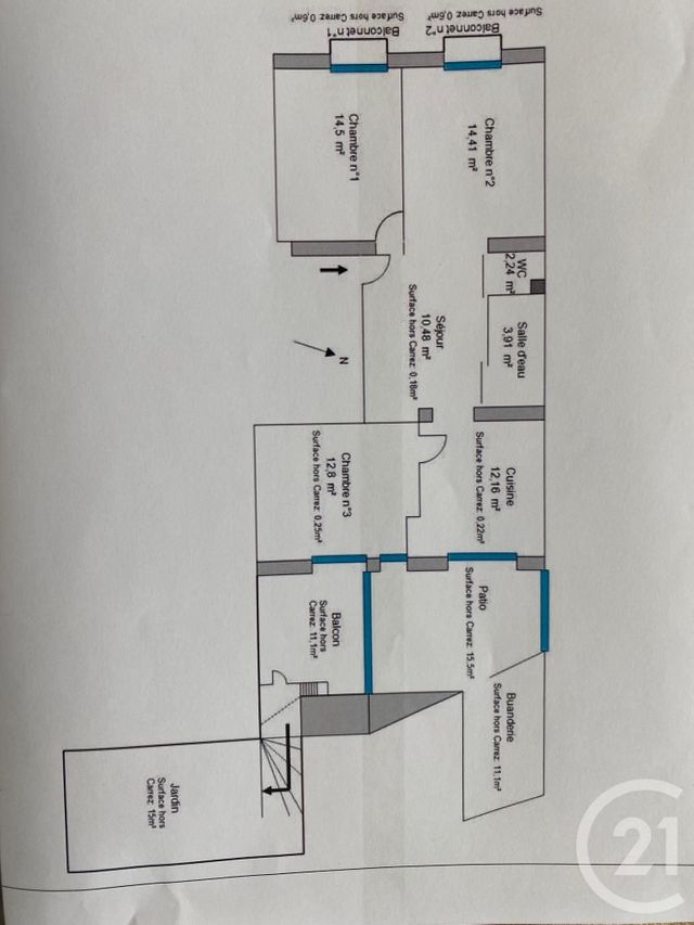 Appartement T4 à vendre - 4 pièces - 70.5 m2 - MENTON - 06 - PROVENCE-ALPES-COTE-D-AZUR - Century 21 Agence Molière