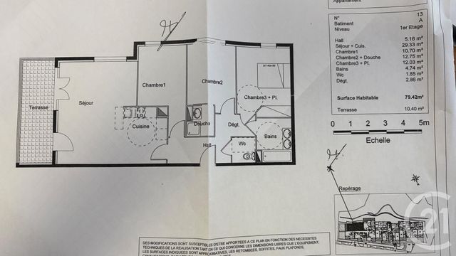 Appartement F4 à vendre - 4 pièces - 79.42 m2 - MENTON - 06 - PROVENCE-ALPES-COTE-D-AZUR - Century 21 Agence Molière